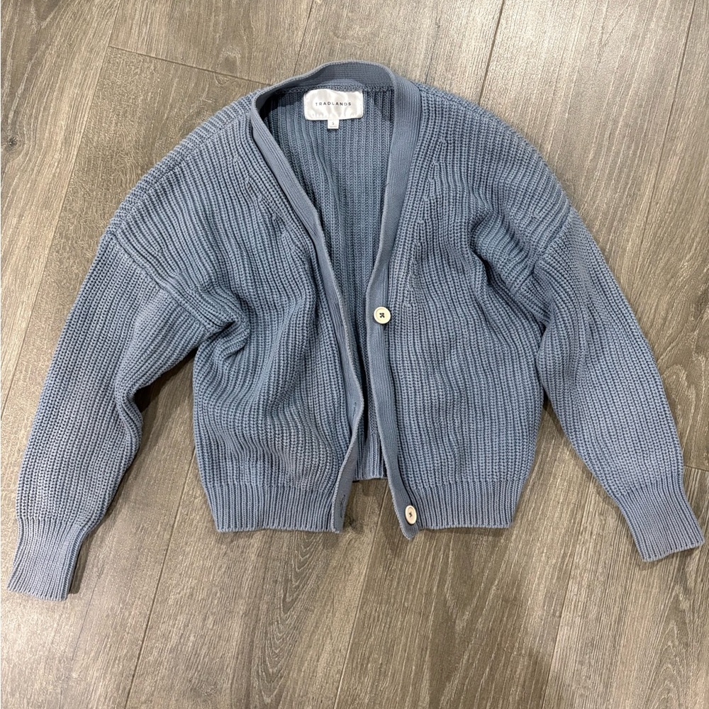 Tradlands Blue Button-Up Cardigan